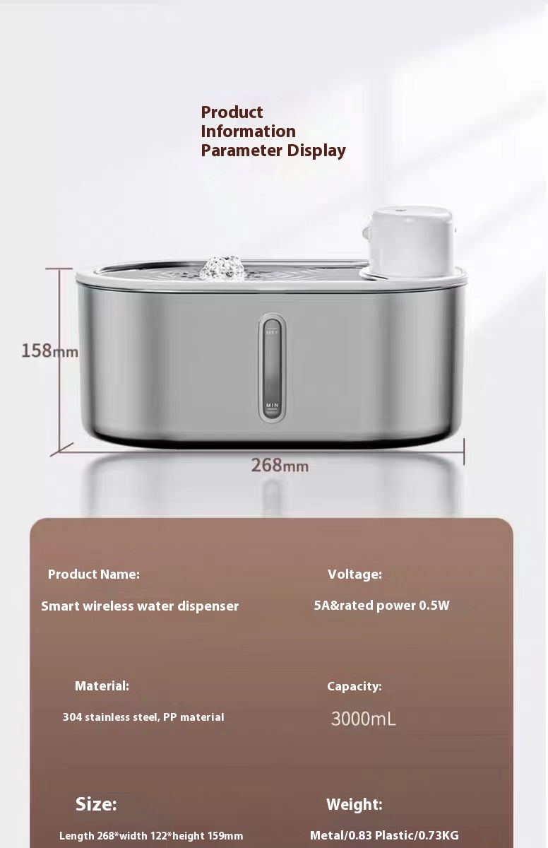 Sensor Stainless Steel Pet Water Fountain