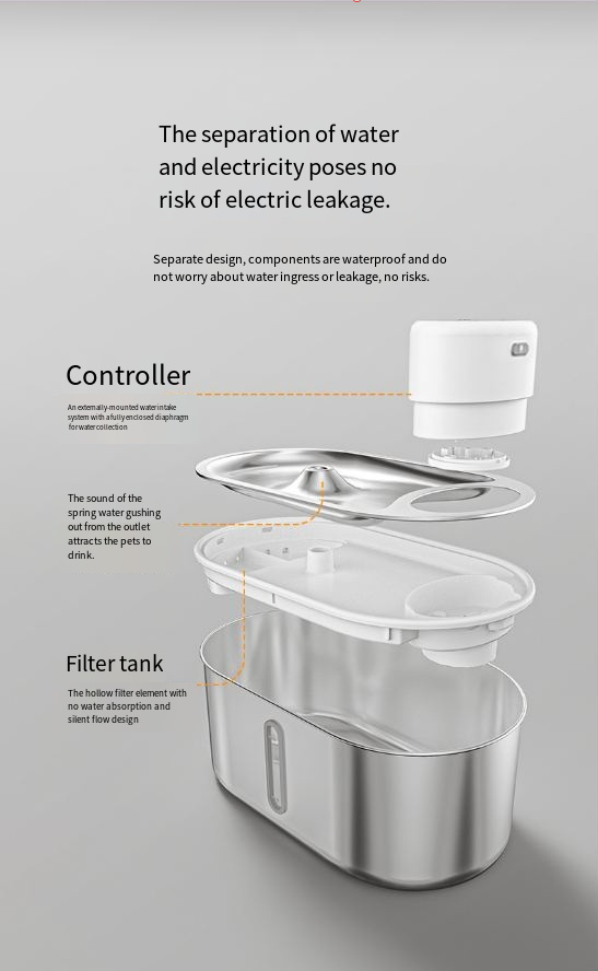Sensor Stainless Steel Pet Water Fountain